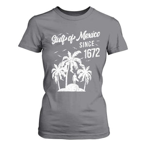 Gulf of Mexico T Shirt For Women Since 1672 Palm Trees Beach TS10 Charcoal Print Your Wear