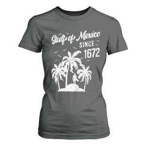 Gulf of Mexico T Shirt For Women Since 1672 Palm Trees Beach TS10 Dark Heather Print Your Wear