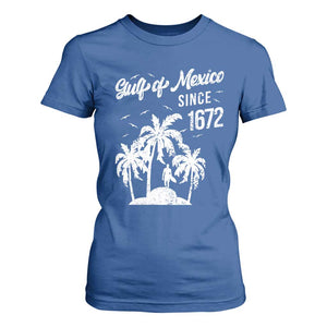 Gulf of Mexico T Shirt For Women Since 1672 Palm Trees Beach TS10 Royal Blue Print Your Wear