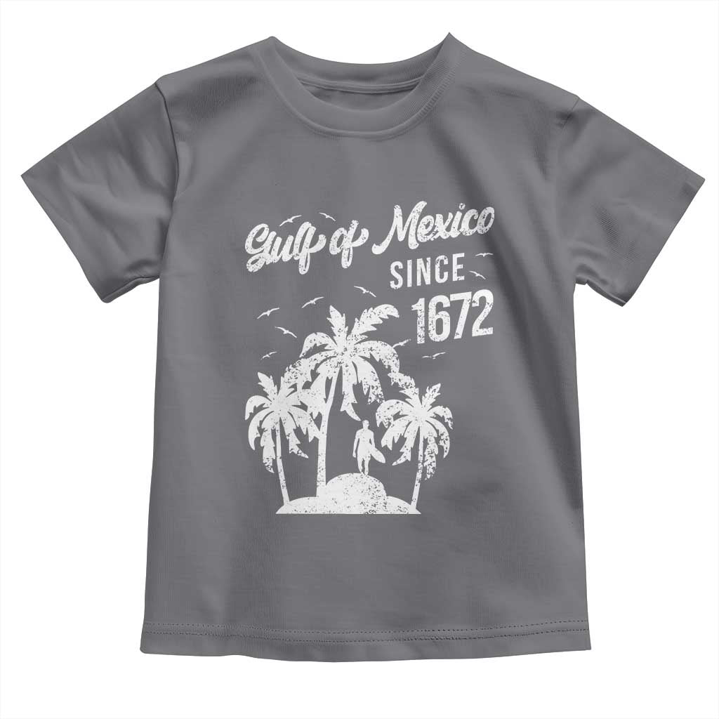 Gulf of Mexico Toddler T Shirt Since 1672 Palm Trees Beach TS10 Charcoal Print Your Wear