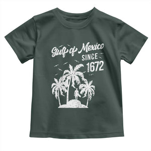 Gulf of Mexico Toddler T Shirt Since 1672 Palm Trees Beach TS10 Dark Forest Green Print Your Wear
