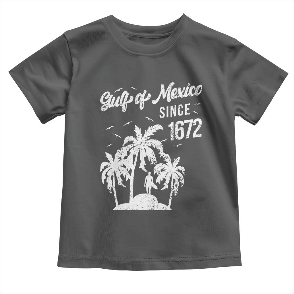 Gulf of Mexico Toddler T Shirt Since 1672 Palm Trees Beach TS10 Dark Heather Print Your Wear