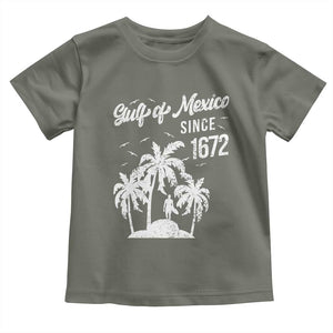 Gulf of Mexico Toddler T Shirt Since 1672 Palm Trees Beach TS10 Military Green Print Your Wear