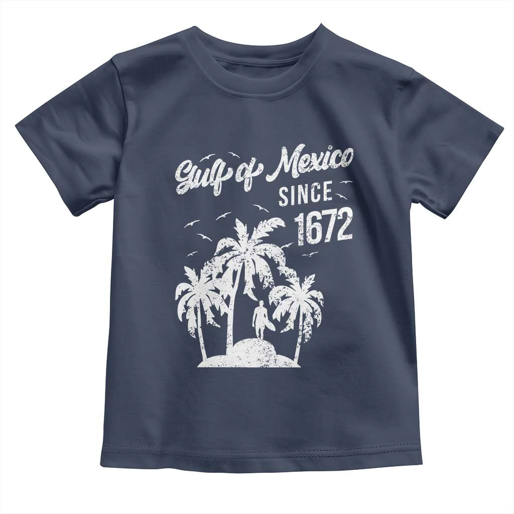 Gulf of Mexico Toddler T Shirt Since 1672 Palm Trees Beach TS10 Navy Print Your Wear
