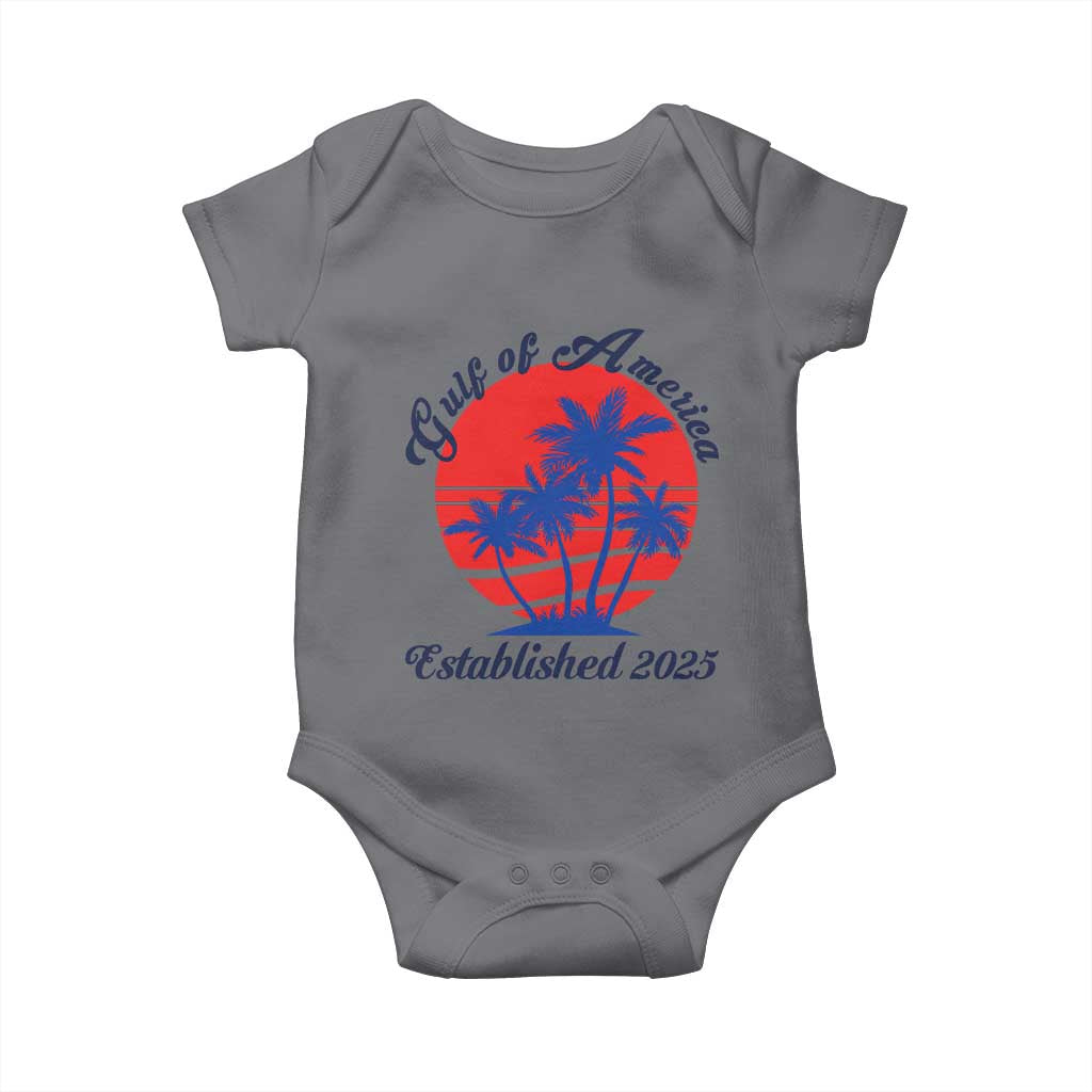 Welcome To America's Gulf Baby Onesie Established 2025 Trump Mexico Vintage Summer Beach Vibes TS10 Charcoal Print Your Wear