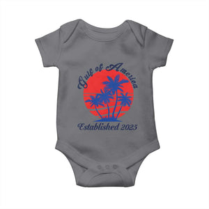 Welcome To America's Gulf Baby Onesie Established 2025 Trump Mexico Vintage Summer Beach Vibes TS10 Charcoal Print Your Wear
