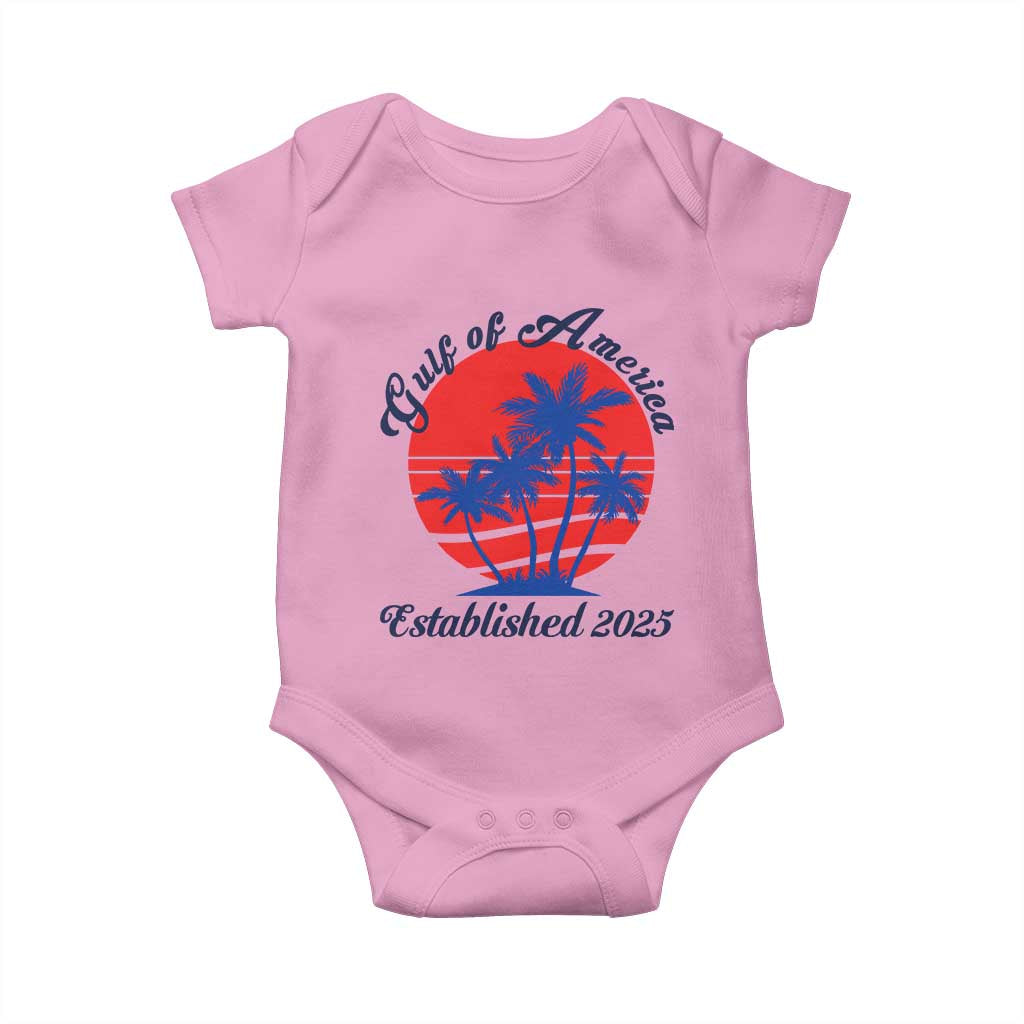 Welcome To America's Gulf Baby Onesie Established 2025 Trump Mexico Vintage Summer Beach Vibes TS10 Light Pink Print Your Wear