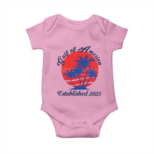 Welcome To America's Gulf Baby Onesie Established 2025 Trump Mexico Vintage Summer Beach Vibes TS10 Light Pink Print Your Wear