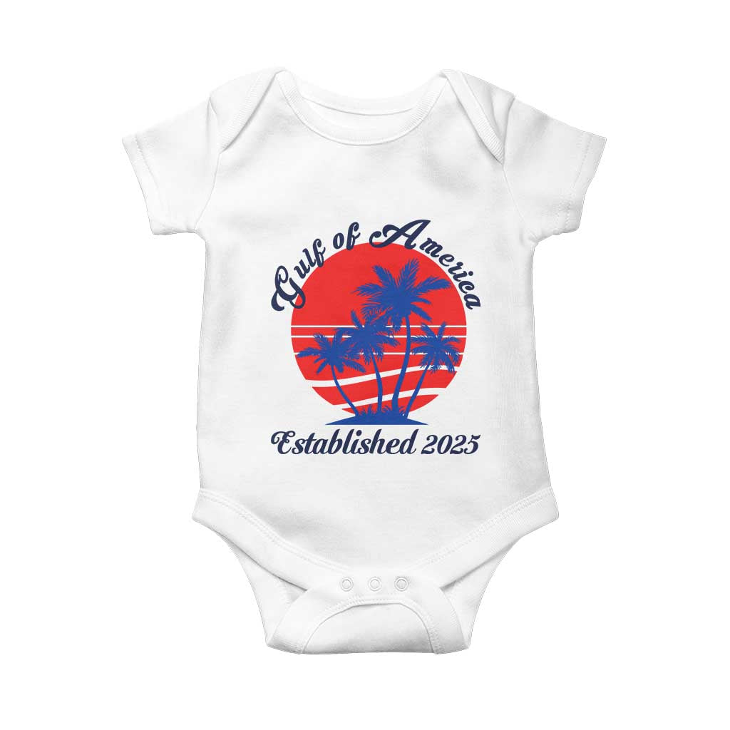 Welcome To America's Gulf Baby Onesie Established 2025 Trump Mexico Vintage Summer Beach Vibes TS10 White Print Your Wear