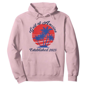 Welcome To America's Gulf Hoodie Established 2025 Trump Mexico Vintage Summer Beach Vibes TS10 Light Pink Print Your Wear