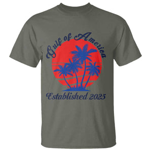Welcome To America's Gulf T Shirt Established 2025 Trump Mexico Vintage Summer Beach Vibes TS10 Military Green Print Your Wear