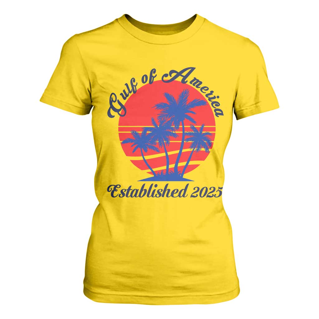 Welcome To America's Gulf T Shirt For Women Established 2025 Trump Mexico Vintage Summer Beach Vibes TS10 Daisy Print Your Wear