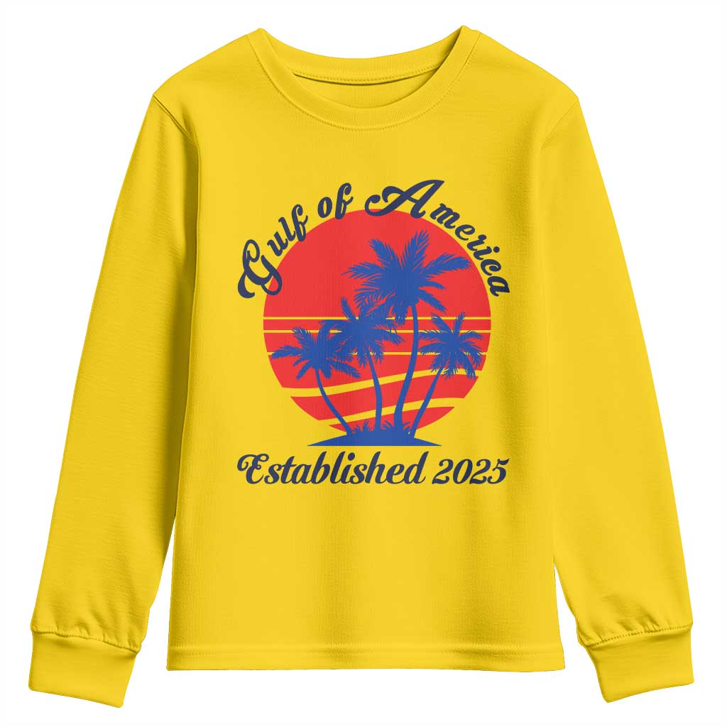 Welcome To America's Gulf Youth Sweatshirt Established 2025 Trump Mexico Vintage Summer Beach Vibes TS10 Daisy Print Your Wear