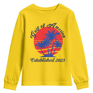 Welcome To America's Gulf Youth Sweatshirt Established 2025 Trump Mexico Vintage Summer Beach Vibes TS10 Daisy Print Your Wear