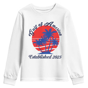 Welcome To America's Gulf Youth Sweatshirt Established 2025 Trump Mexico Vintage Summer Beach Vibes TS10 White Print Your Wear