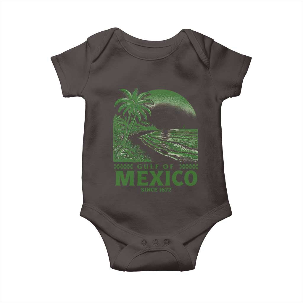 Gulf of Mexico Since 1672 Baby Onesie Retro Vintage Mexican Beach Forever TS10 Dark Chocolate Print Your Wear