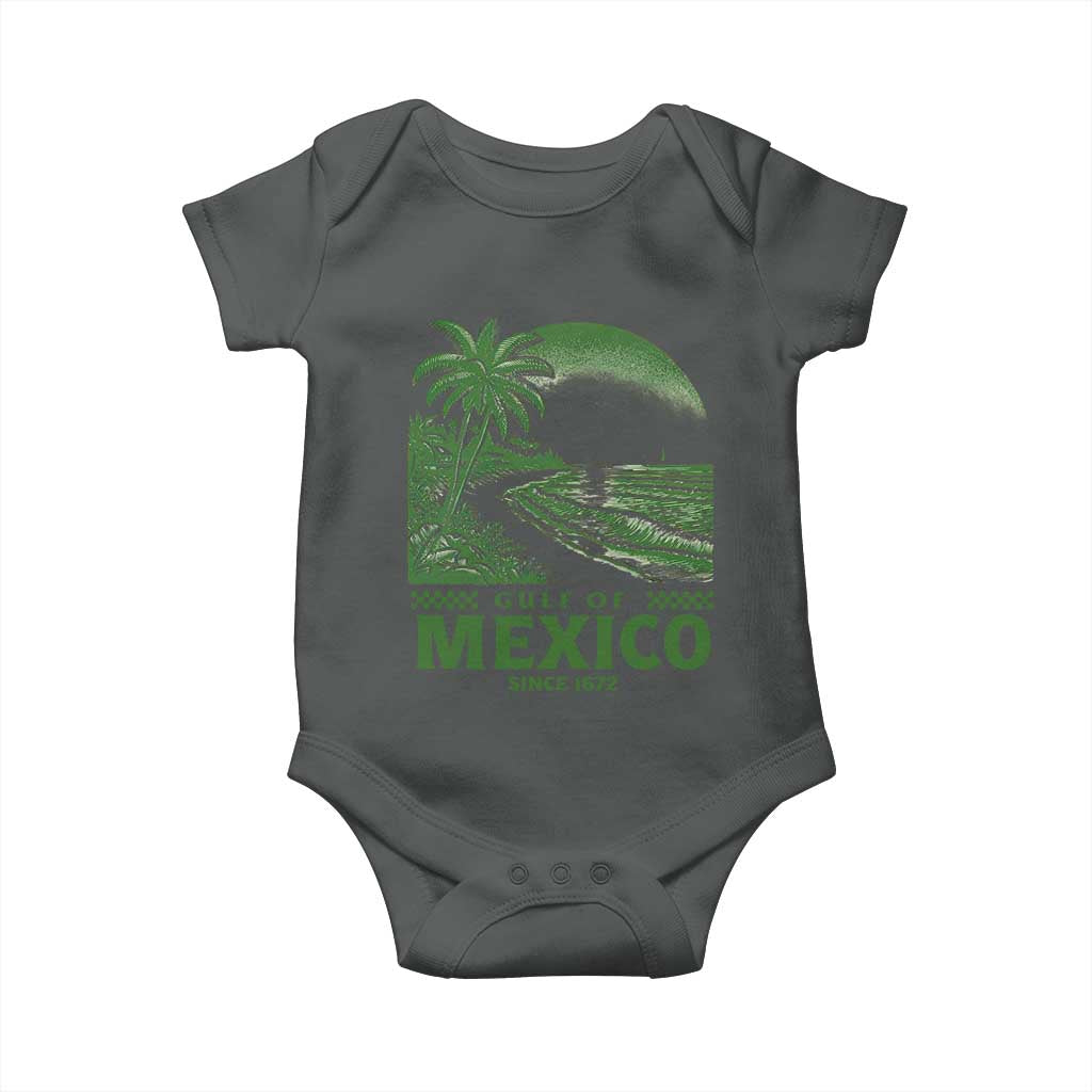 Gulf of Mexico Since 1672 Baby Onesie Retro Vintage Mexican Beach Forever TS10 Dark Heather Print Your Wear
