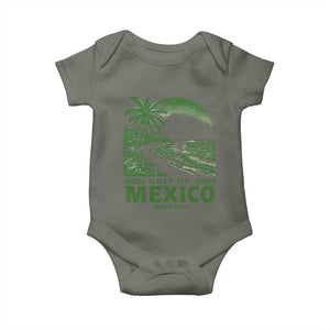 Gulf of Mexico Since 1672 Baby Onesie Retro Vintage Mexican Beach Forever TS10 Military Green Print Your Wear