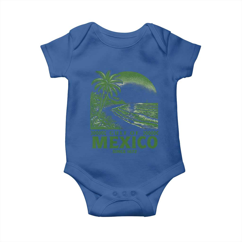 Gulf of Mexico Since 1672 Baby Onesie Retro Vintage Mexican Beach Forever TS10 Royal Blue Print Your Wear