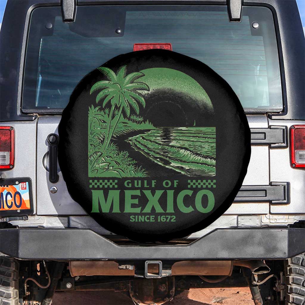 Gulf of Mexico Since 1672 Spare Tire Cover Retro Vintage Mexican Beach Forever TS10 No hole Black Print Your Wear