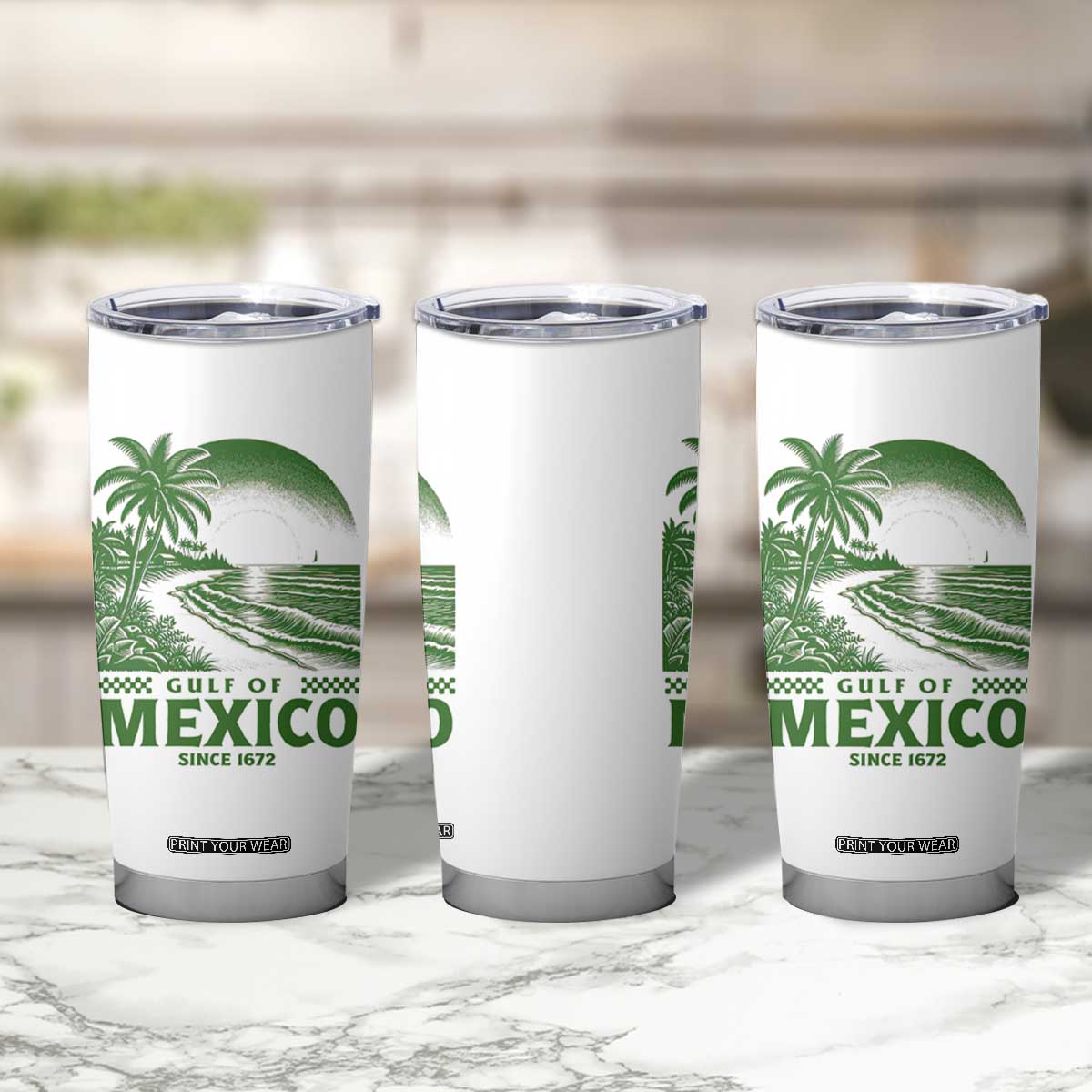 Gulf of Mexico Since 1672 Tumbler Cup Retro Vintage Mexican Beach Forever TS10 Print Your Wear