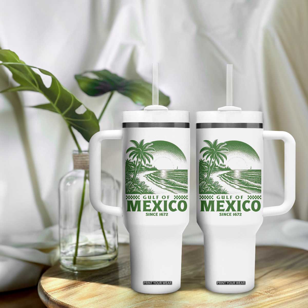 Gulf of Mexico Since 1672 Tumbler With Handle Retro Vintage Mexican Beach Forever TS10 Print Your Wear