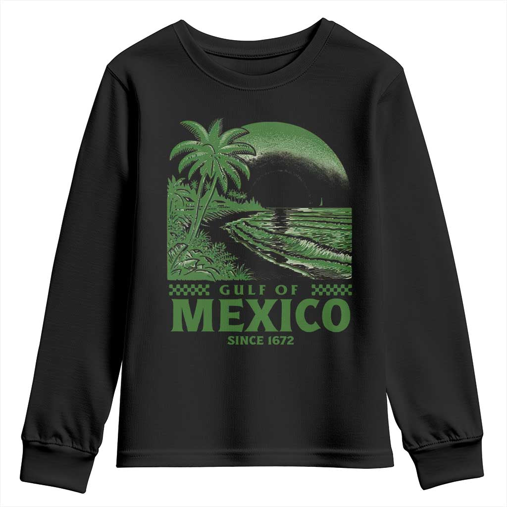 Gulf of Mexico Since 1672 Youth Sweatshirt Retro Vintage Mexican Beach Forever TS10 Black Print Your Wear