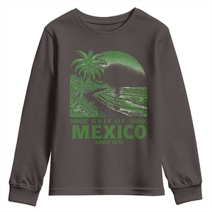 Gulf of Mexico Since 1672 Youth Sweatshirt Retro Vintage Mexican Beach Forever TS10 Dark Chocolate Print Your Wear