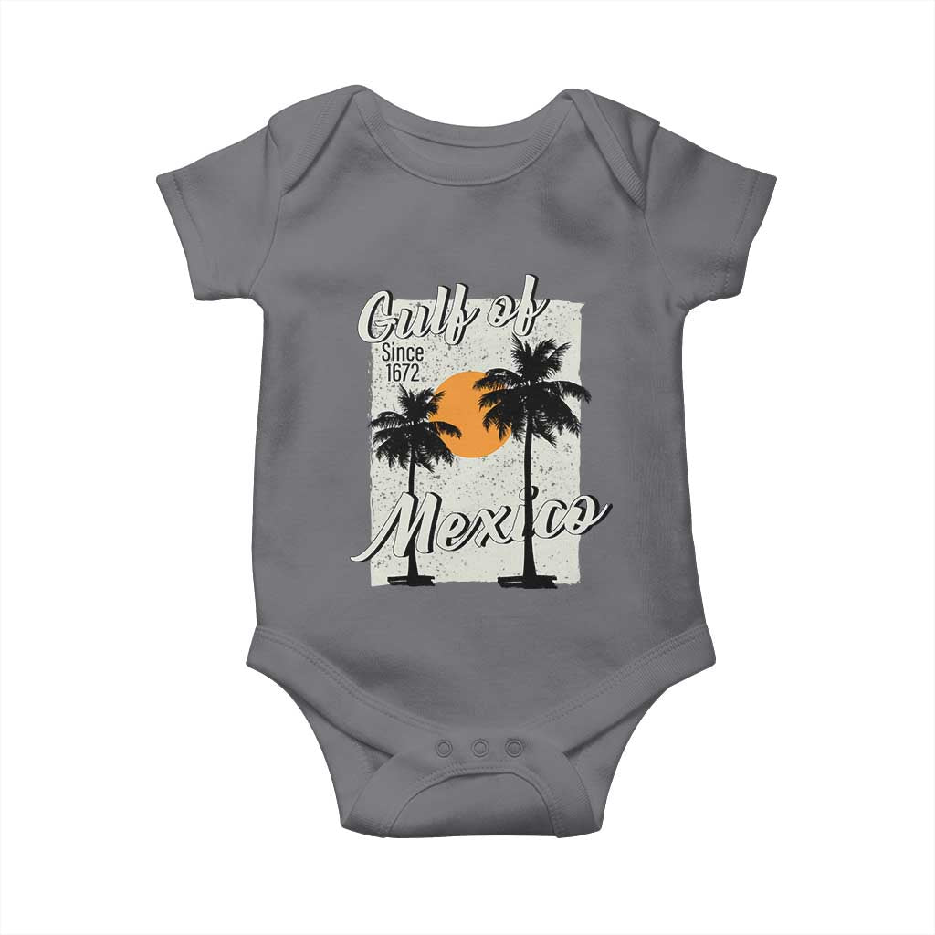 Gulf of Mexico Baby Onesie Since 1672 Beach Vibes TS10 Charcoal Print Your Wear
