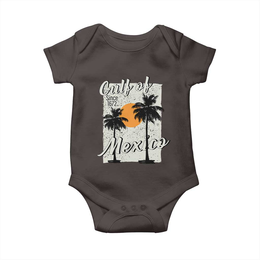 Gulf of Mexico Baby Onesie Since 1672 Beach Vibes TS10 Dark Chocolate Print Your Wear