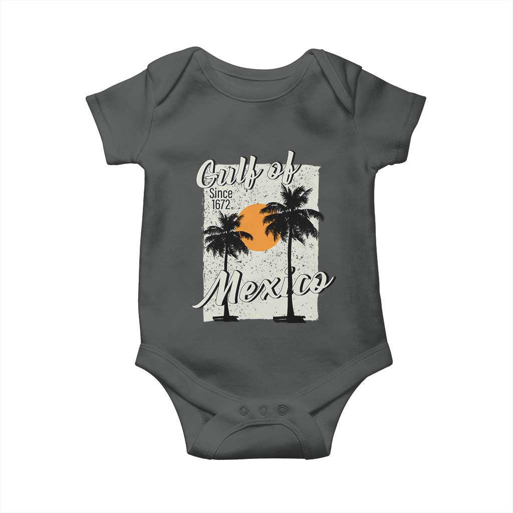 Gulf of Mexico Baby Onesie Since 1672 Beach Vibes TS10 Dark Heather Print Your Wear