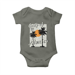 Gulf of Mexico Baby Onesie Since 1672 Beach Vibes TS10 Military Green Print Your Wear