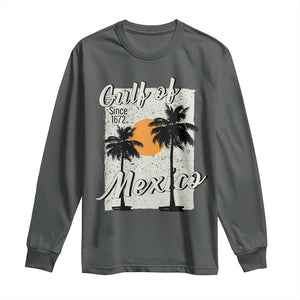 Gulf of Mexico Long Sleeve Shirt Since 1672 Beach Vibes TS10 Dark Heather Print Your Wear