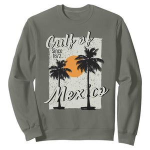 Gulf of Mexico Sweatshirt Since 1672 Beach Vibes TS10 Military Green Print Your Wear