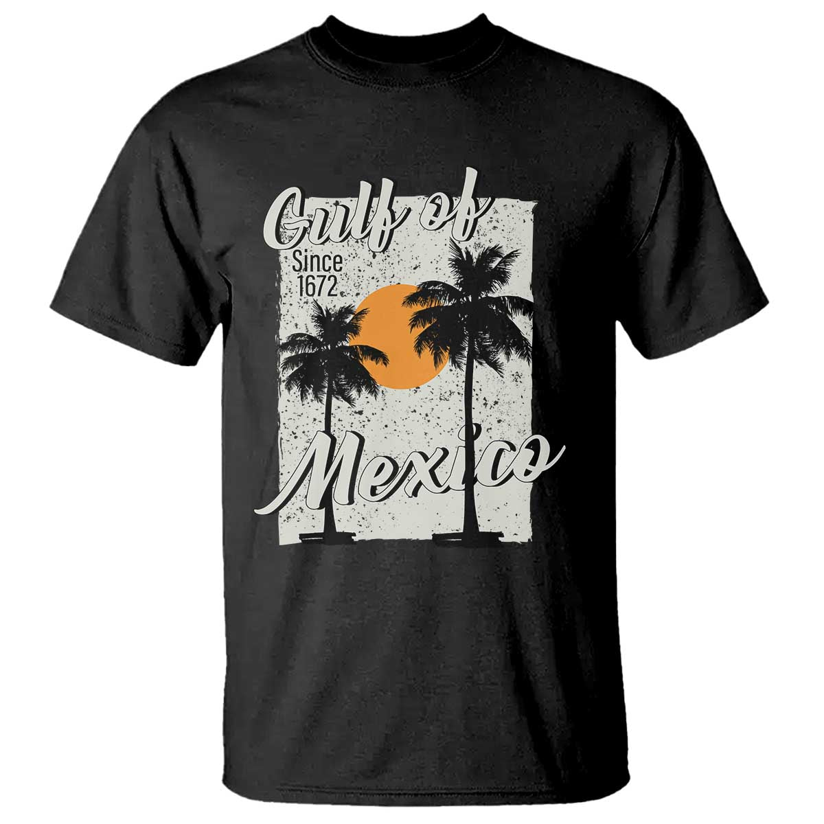 Gulf of Mexico T Shirt Since 1672 Beach Vibes TS10 Black Print Your Wear