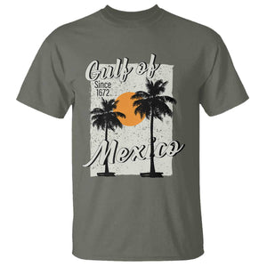 Gulf of Mexico T Shirt Since 1672 Beach Vibes TS10 Military Green Print Your Wear
