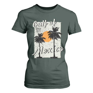 Gulf of Mexico T Shirt For Women Since 1672 Beach Vibes TS10 Dark Forest Green Print Your Wear