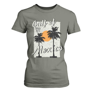 Gulf of Mexico T Shirt For Women Since 1672 Beach Vibes TS10 Military Green Print Your Wear