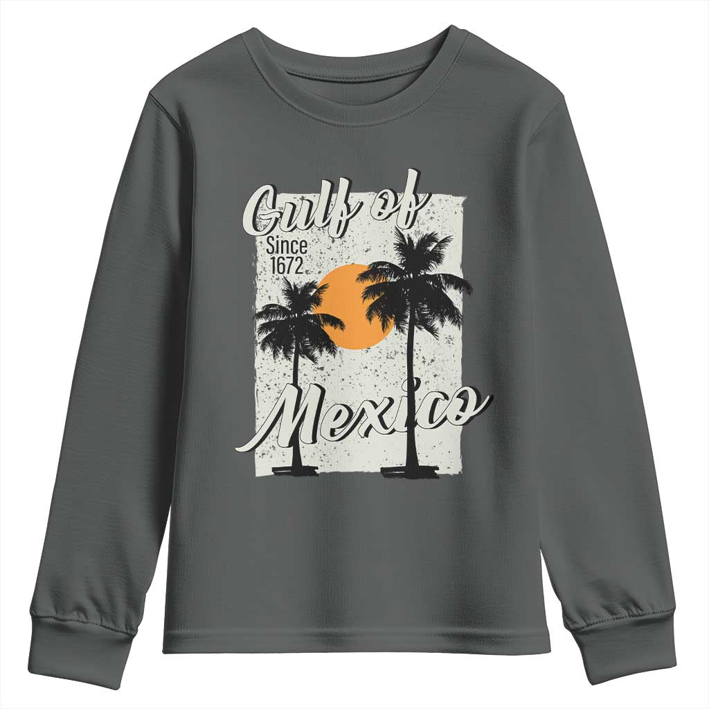 Gulf of Mexico Youth Sweatshirt Since 1672 Beach Vibes TS10 Dark Heather Print Your Wear
