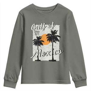 Gulf of Mexico Youth Sweatshirt Since 1672 Beach Vibes TS10 Military Green Print Your Wear