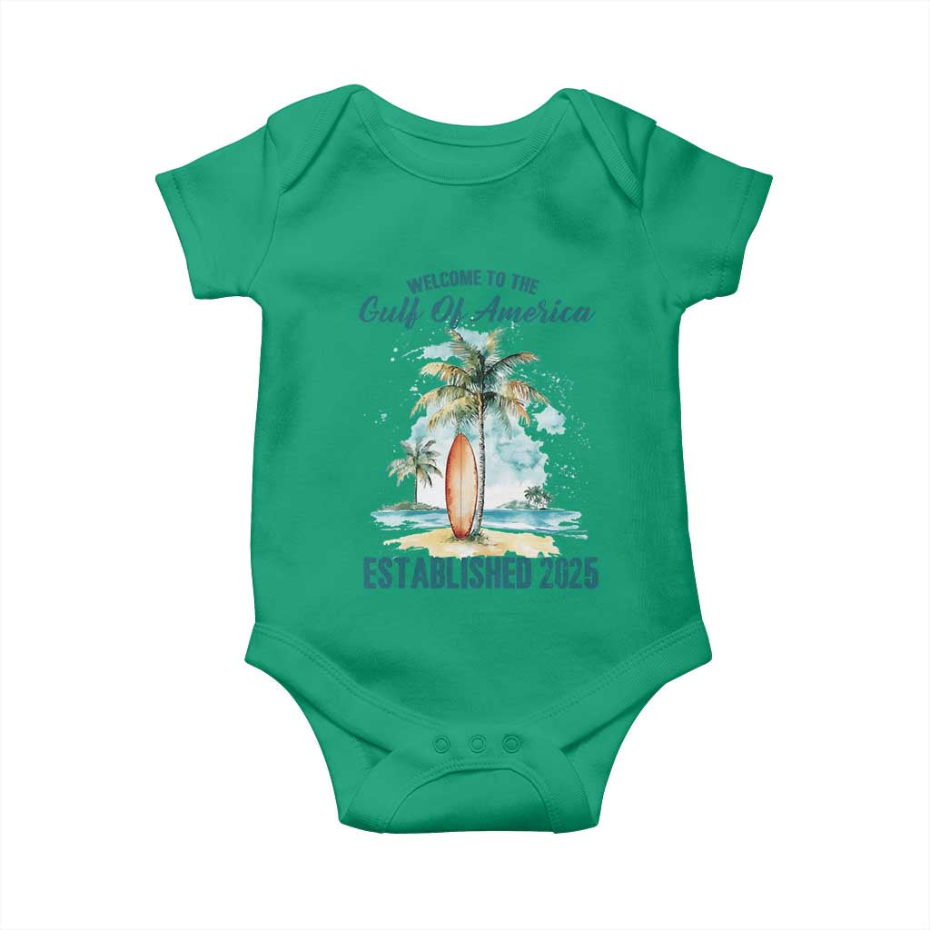 Welcome To America's Gulf Baby Onesie Established 2025 Retro Vintage Beach TS10 Irish Green Print Your Wear