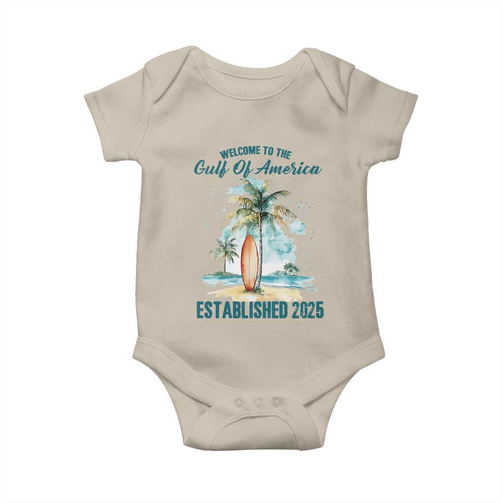 Welcome To America's Gulf Baby Onesie Established 2025 Retro Vintage Beach TS10 Sand Print Your Wear