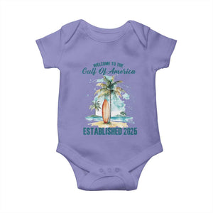 Welcome To America's Gulf Baby Onesie Established 2025 Retro Vintage Beach TS10 Violet Print Your Wear