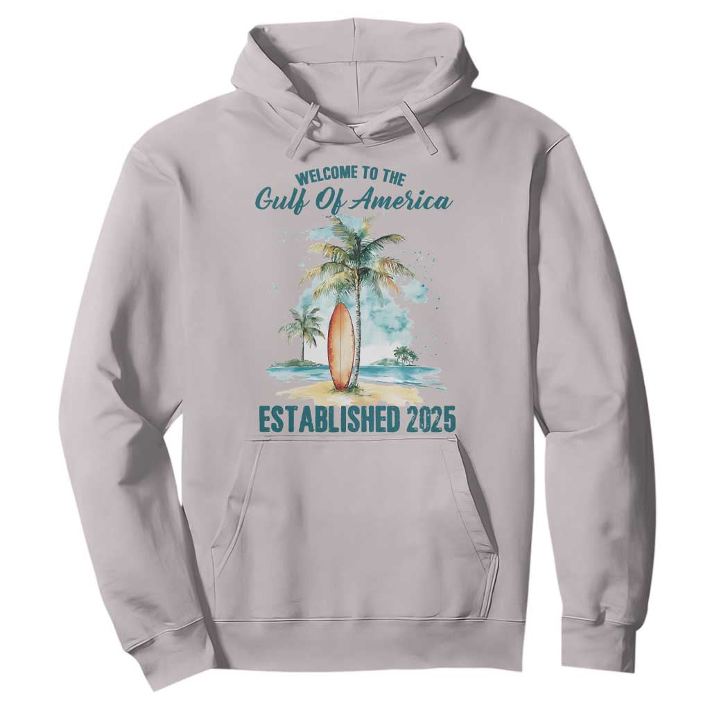 Welcome To America's Gulf Hoodie Established 2025 Retro Vintage Beach TS10 Ice Gray Print Your Wear