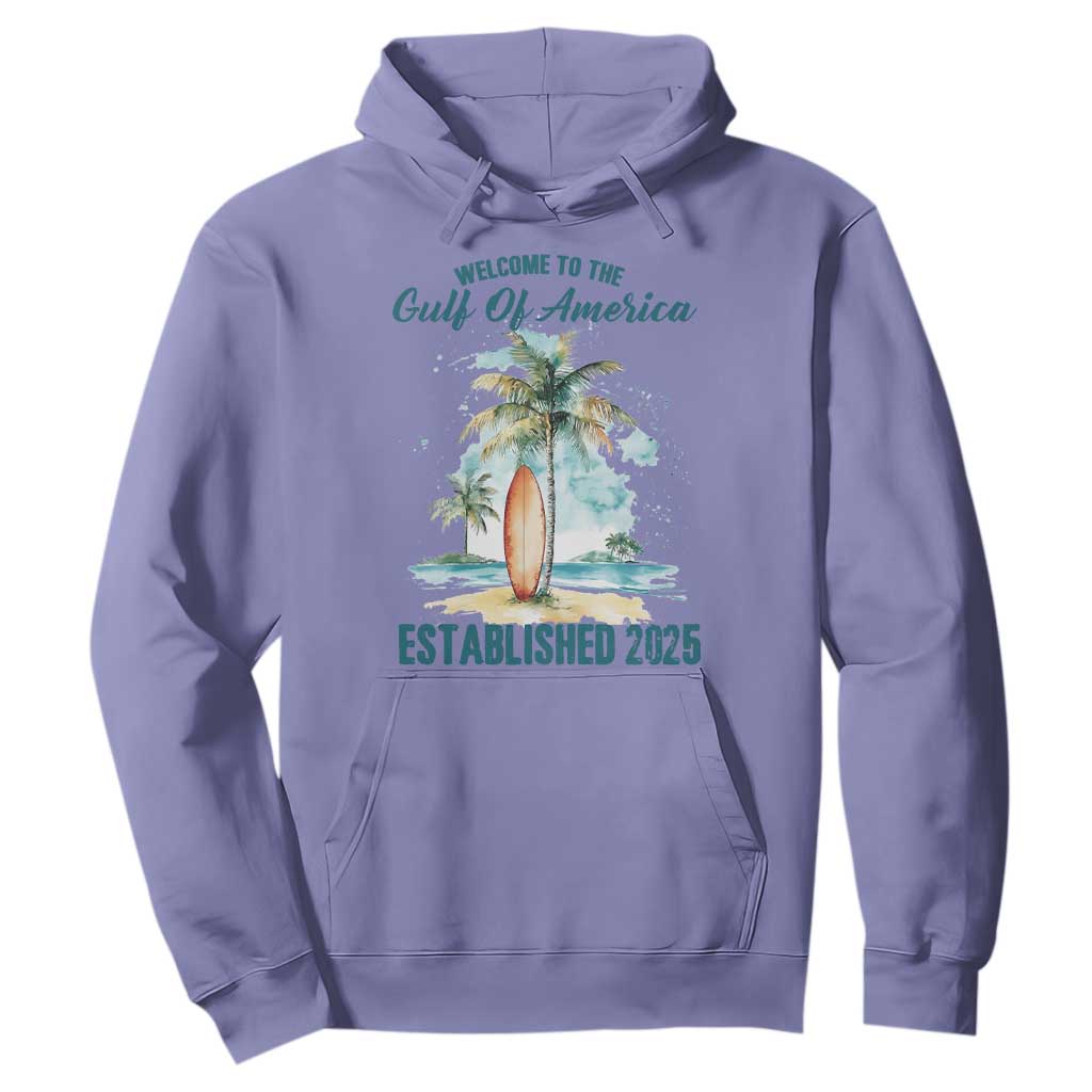 Welcome To America's Gulf Hoodie Established 2025 Retro Vintage Beach TS10 Violet Print Your Wear