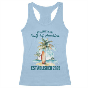 Welcome To America's Gulf Racerback Tank Top Established 2025 Retro Vintage Beach TS10 Light Blue Print Your Wear