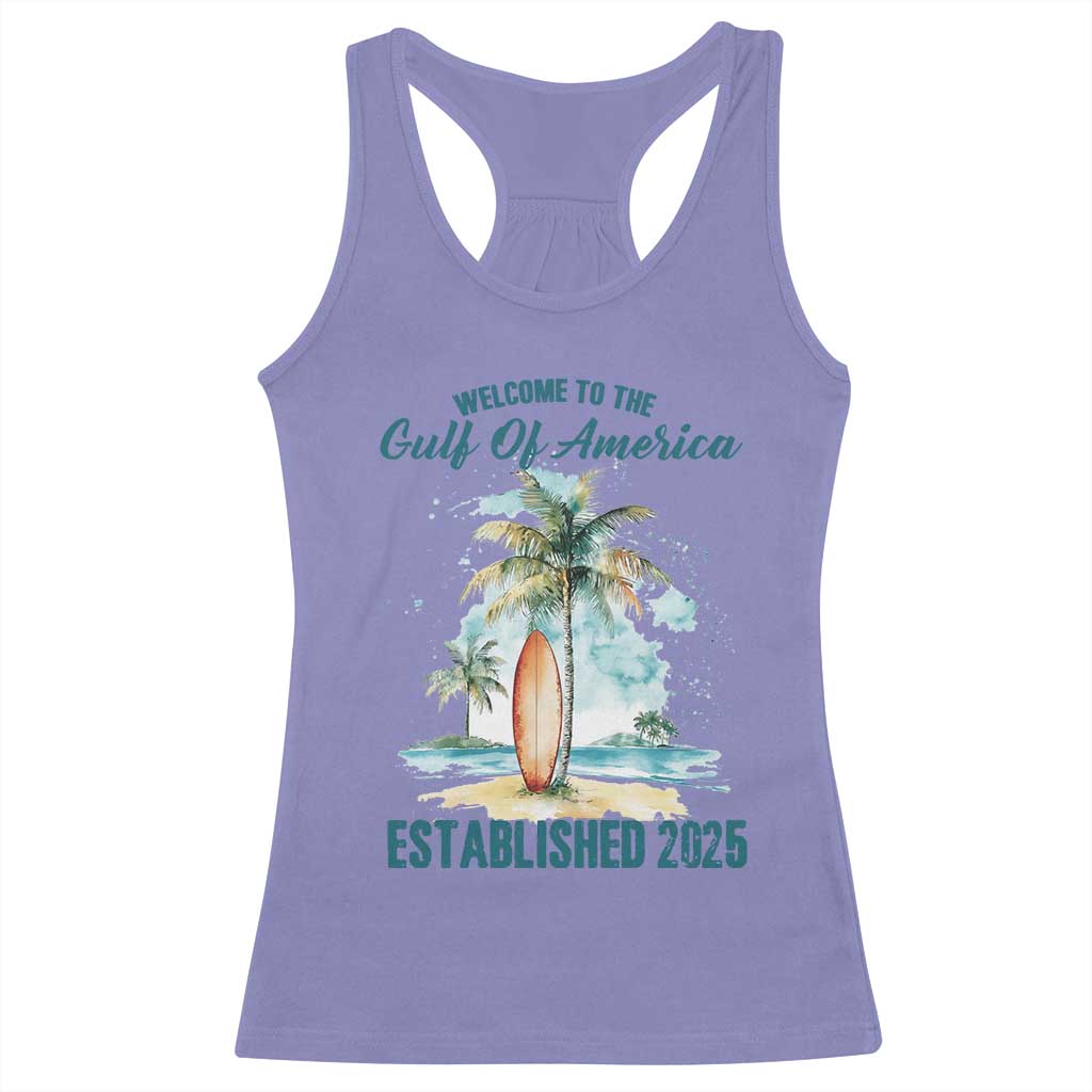 Welcome To America's Gulf Racerback Tank Top Established 2025 Retro Vintage Beach TS10 Violet Print Your Wear