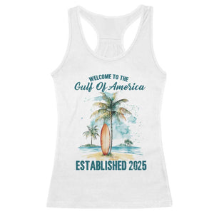Welcome To America's Gulf Racerback Tank Top Established 2025 Retro Vintage Beach TS10 White Print Your Wear