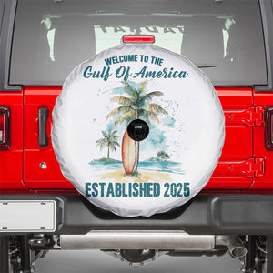 Welcome To America's Gulf Spare Tire Cover Established 2025 Retro Vintage Beach TS10 White Print Your Wear