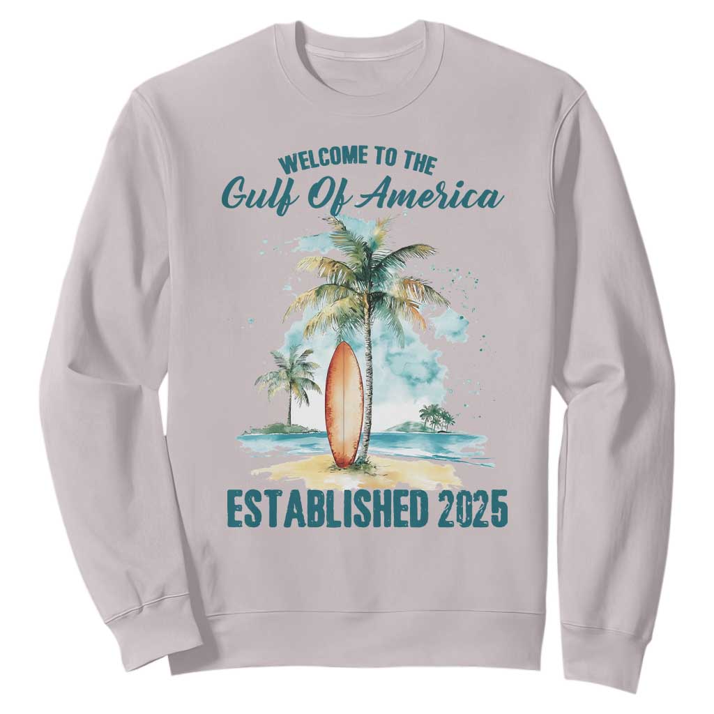 Welcome To America's Gulf Sweatshirt Established 2025 Retro Vintage Beach TS10 Ice Gray Print Your Wear